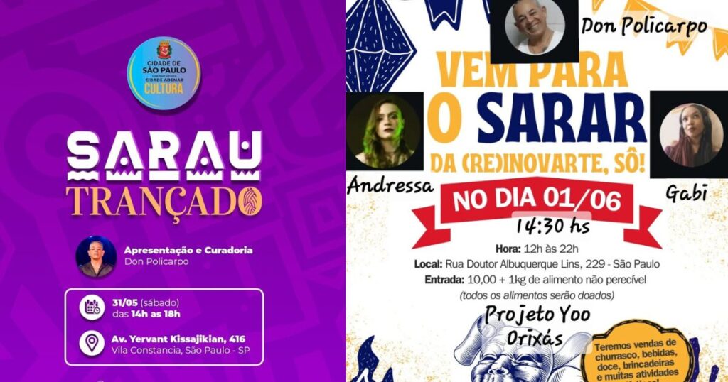 Verso e presença: Don Policarpo em dois saraus que movimentam SP